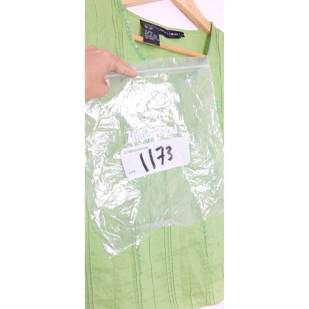 Carlie's Court Women's Green 100% Linen Sleeveless Scoop Neck Lightweight Top S - Picture 11 of 11